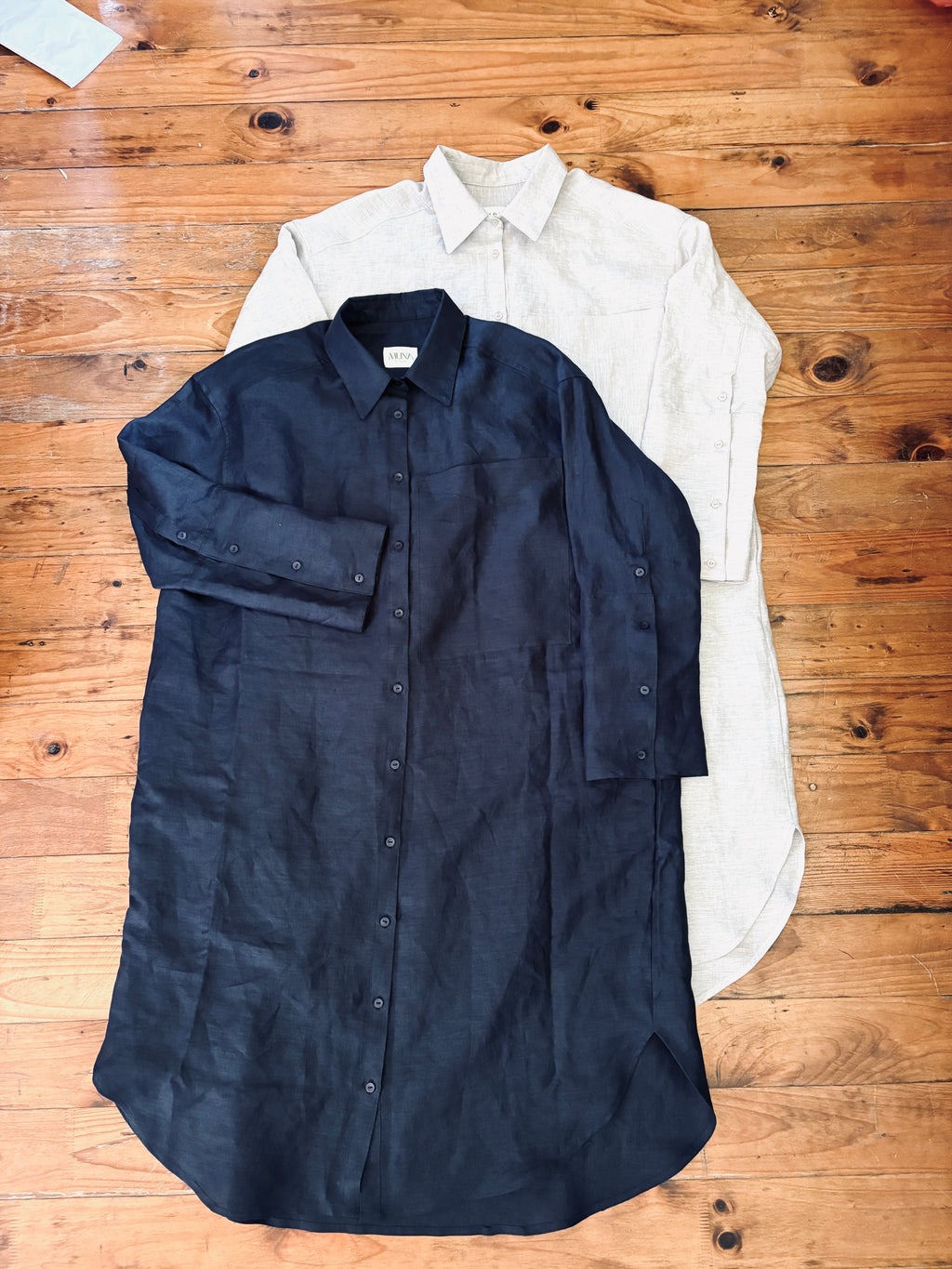 Oversized Relaxed Linen Shirt Dress