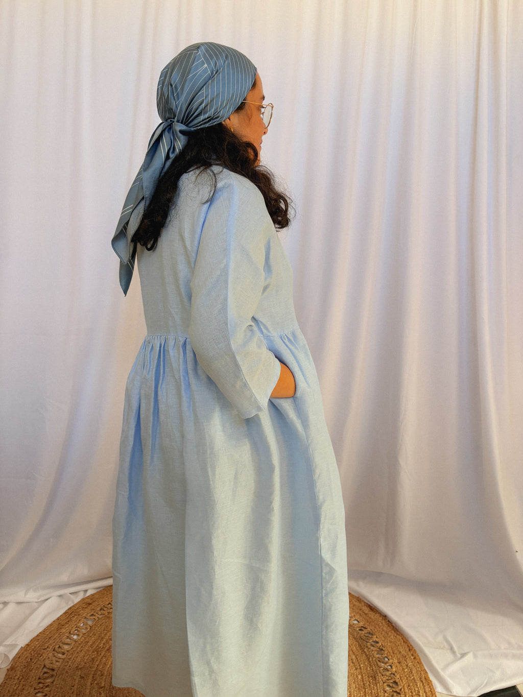 YARA Gathered Linen Dress