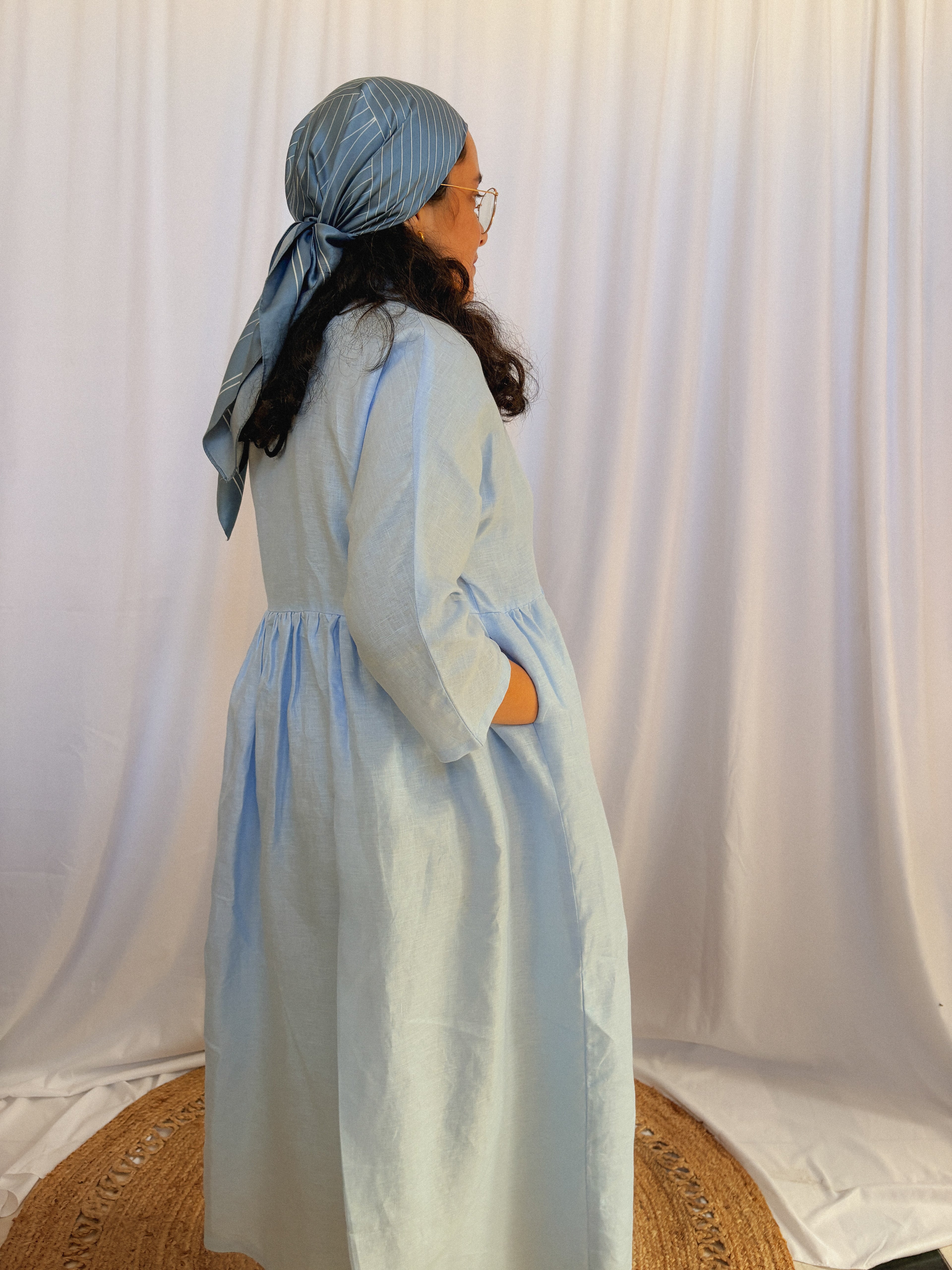 YARA Gathered Linen Dress