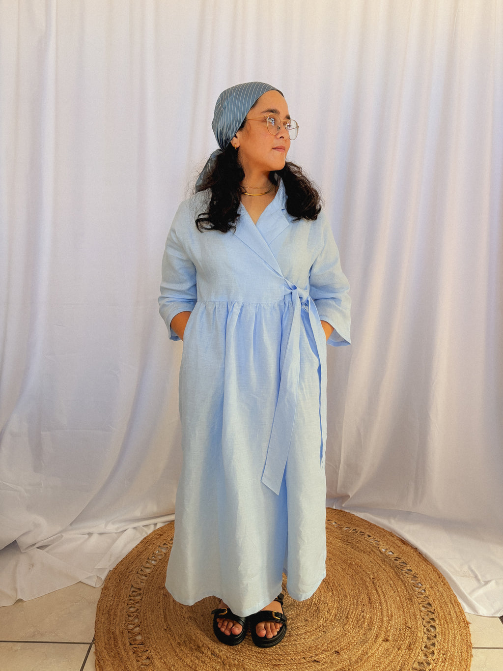YARA Gathered Linen Dress