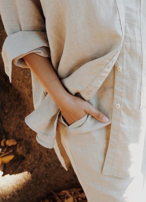 Linen Column Skirt
