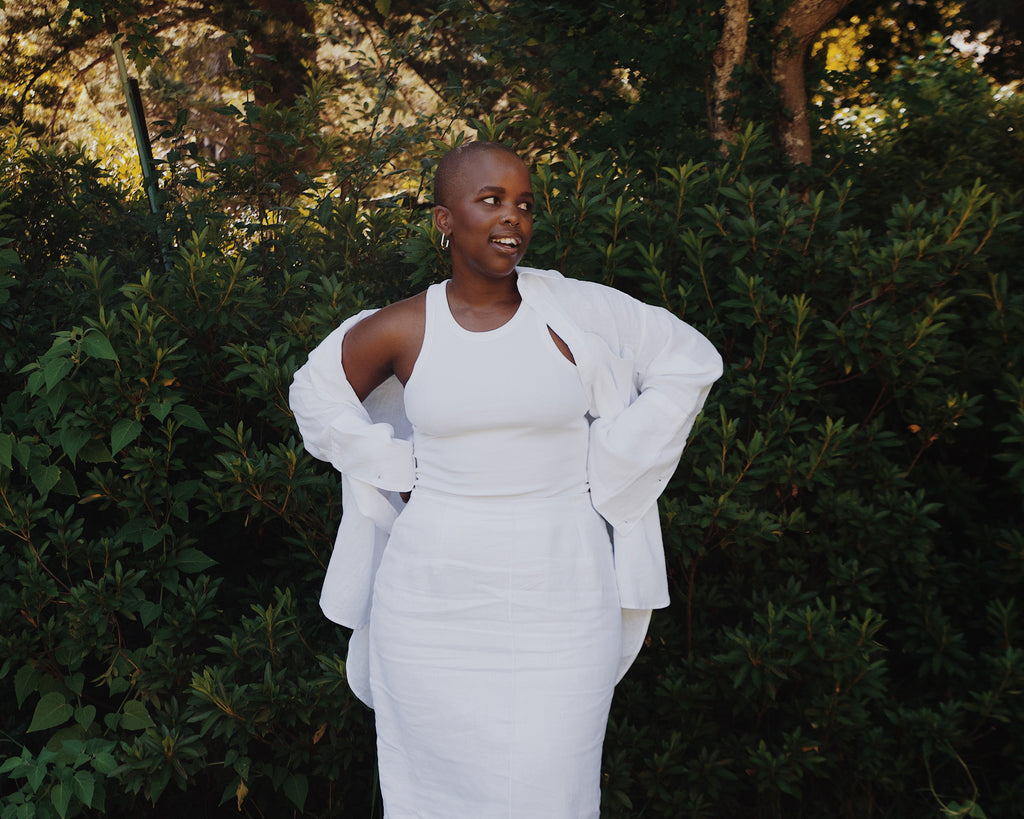 Linen Column Skirt