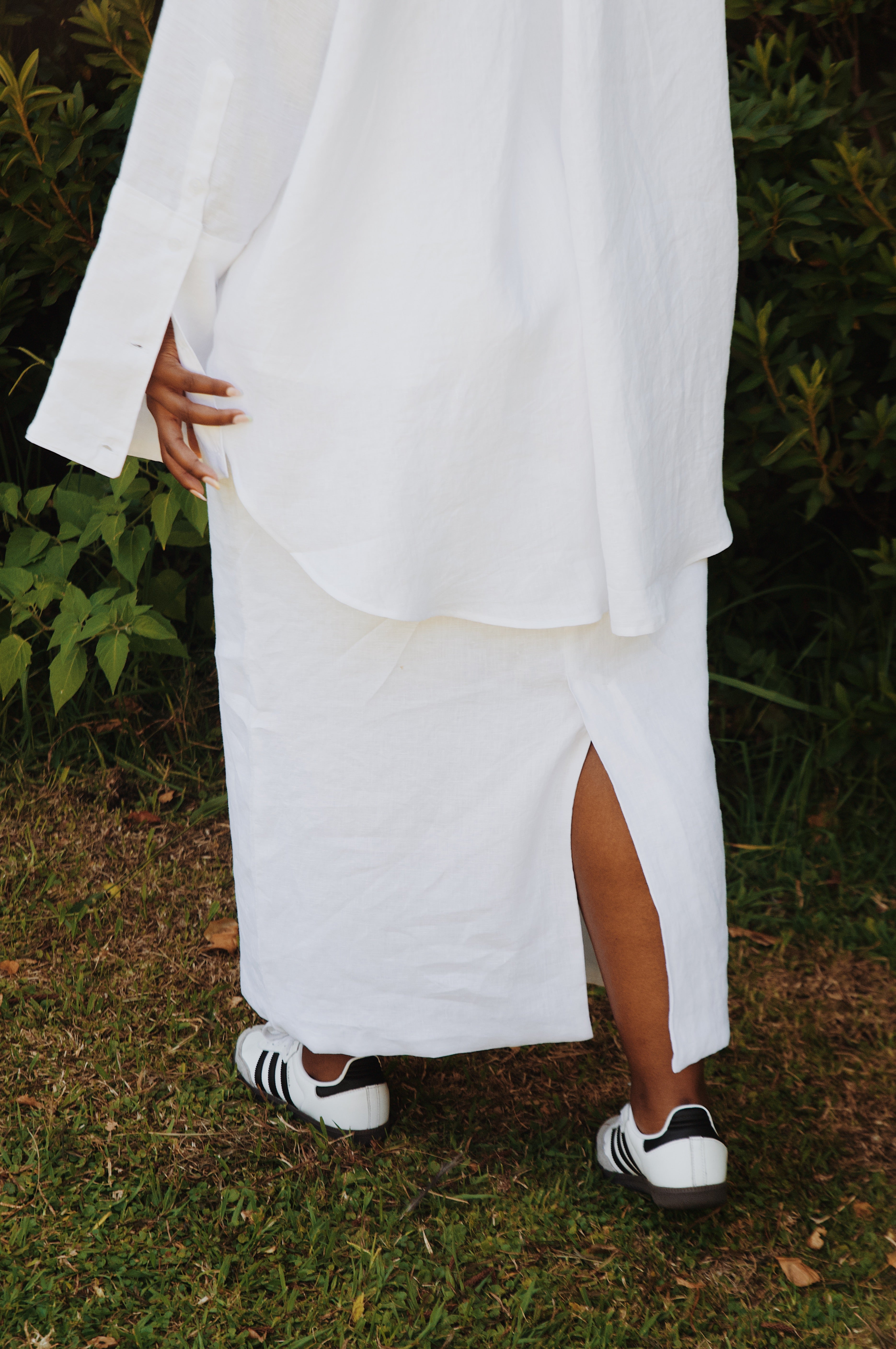 Linen Column Skirt