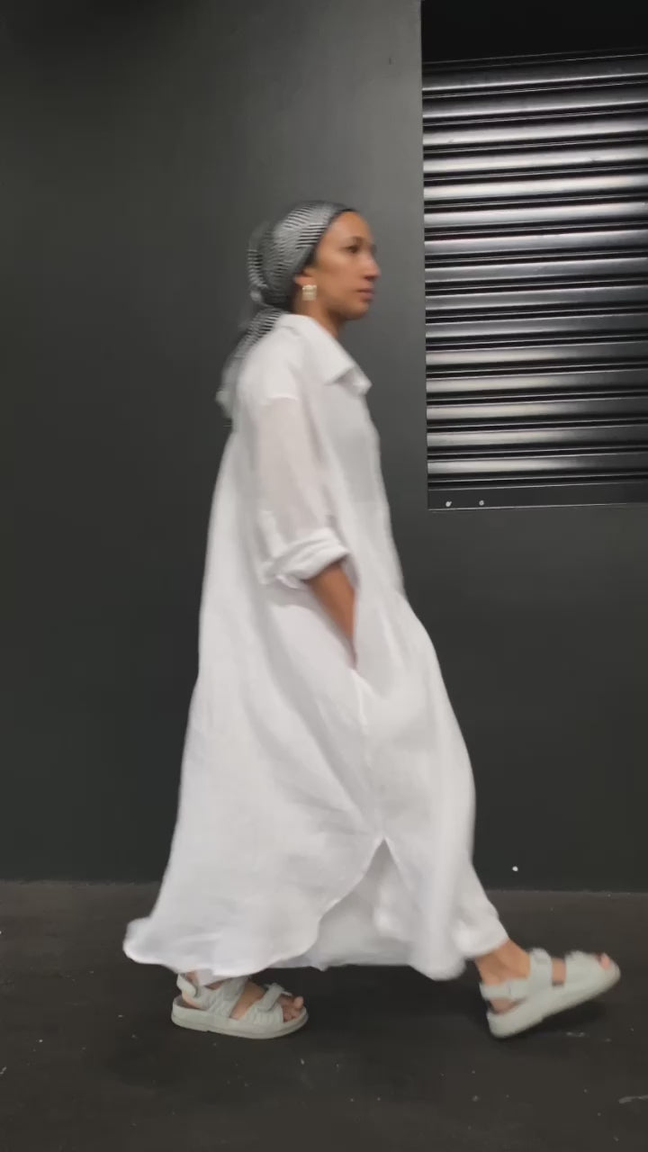 Oversized Relaxed Linen Shirt Dress